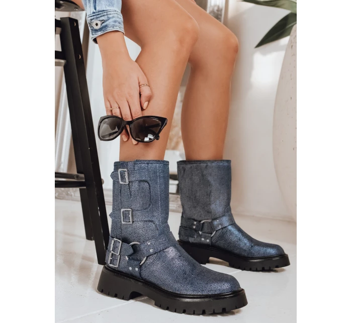 Dámske látkové topánky modré Dstreet ZY1275