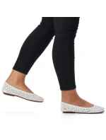 Kožená pohodlná polobotka W model 22033618 bílá - Rieker