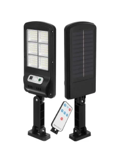 POULIČNÁ LAMPA SOLÁRNE SVIETIDLO 120LED + DIAĽKOVÉ OVLÁDANIE SENZOR POHYBU A SÚMRAKU