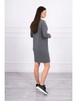 Šaty s potiskem Love v grafitové barvě