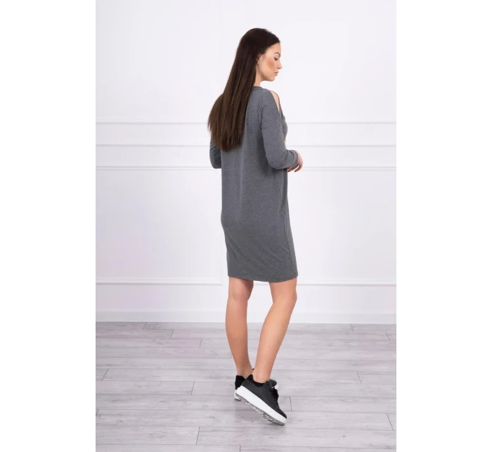 Šaty s potiskem Love v grafitové barvě