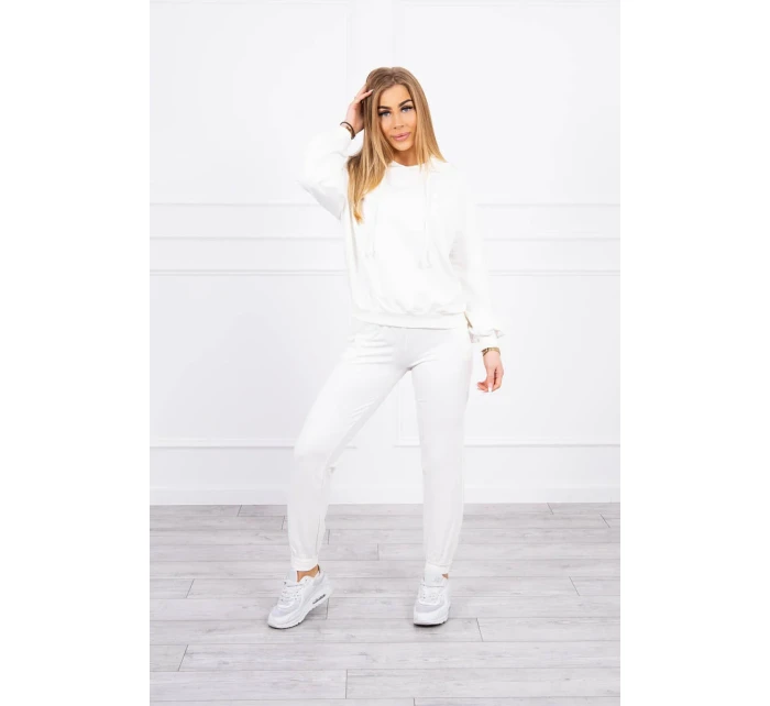 Tepláková souprava s kapucí ecru