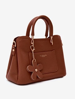 Kabelka z imitace semiše přívěsek Taupe model 22220971 - Flora&Co