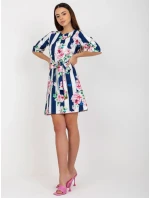 Dámske šaty LK SK 507506.84P biela a tmavo modrá - FPrice