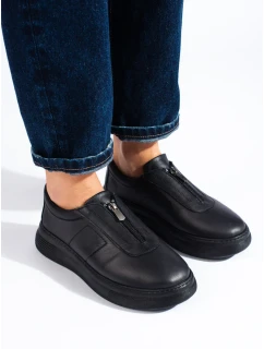 Krásné polobotky černé dámské bez podpatku