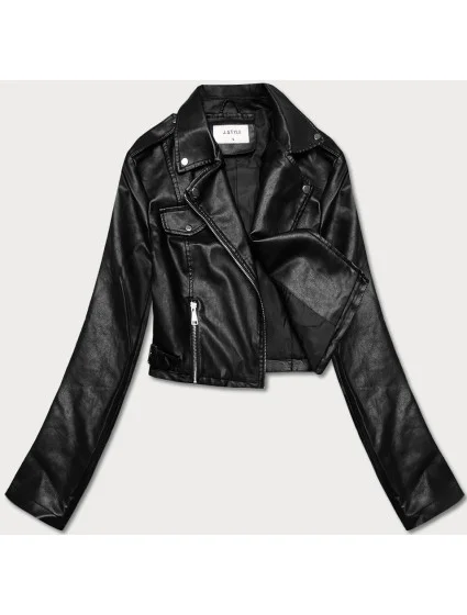 Krátká černá bunda s límcem model 18117121 - J.STYLE Krátká černá bunda s límcem model 18117121 - J.STYLE