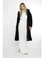 Dámsky čierny plyšový kabát Ann Gissy (AG1-J9172)