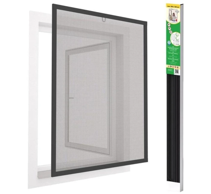 MOSKYTIÉRA DO OKNA ALU 100X120 ANTRACIT