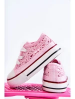 Dziecięce Trampki Z Koronką Różowe Roly-Poly Dziecięce Trampki Z Koronką Różowe Roly-Poly