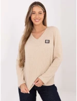 Sweter RV SW model 21782521 beżowy - FPrice Sweter RV SW model 21782521 beżowy - FPrice