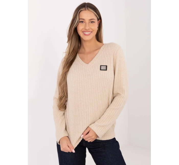 Sweter RV SW model 21782521 beżowy - FPrice Sweter RV SW model 21782521 beżowy - FPrice