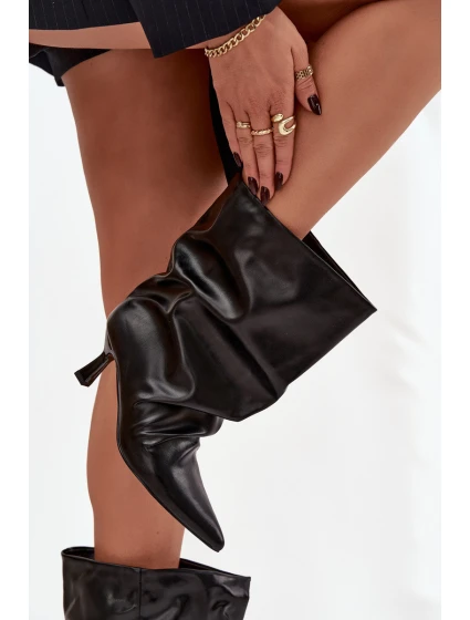 Dámske členkové čižmy na ihlovom podpätku Inarisse - čierne Dámske členkové čižmy na ihlovom podpätku Inarisse - čierne