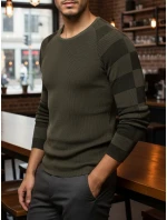 Pánský khaki svetr přes hlavu Dstreet model 21962640 - FashionStreet