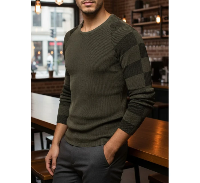 Pánský khaki svetr přes hlavu Dstreet model 21962640 - FashionStreet