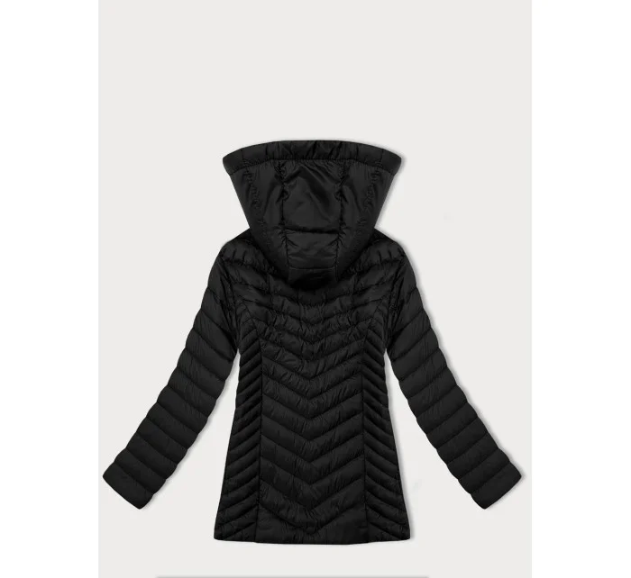 zateplená černá dámská prošívaná plus size bunda model 21872618 - J.STYLE
