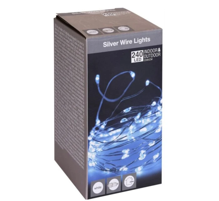 DRÔTENÉ SVETLÁ GIRLANDA 240 VIEDOL STUDENÁ BIELA