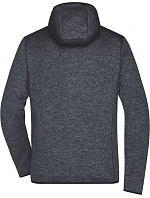 JN Pánská pletená fleecová bunda s kapucí 02.0 dark melange/black model 22487233 - Daiber
