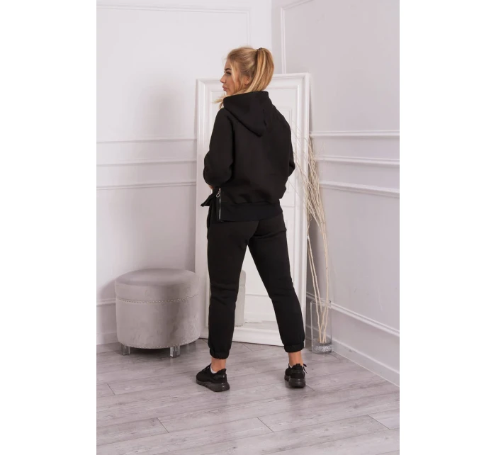 Zateplený rolák s kapucňou čierny