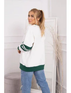 Zateplená mikina Malibu ecru+ tmavo zelená