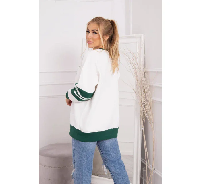 Zateplená mikina Malibu ecru+ tmavo zelená