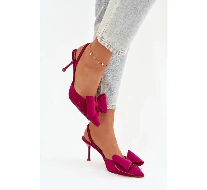 Lodičky s odkrytými patami a mašlí Fuksie Eklevia