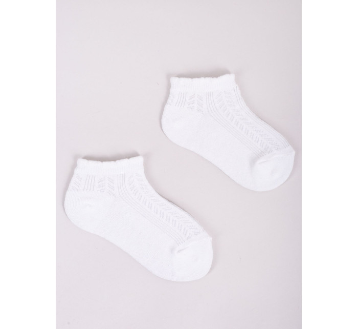 Yoclub Dievčenské ažurové ponožky 3-Pack SKL-0010G-0100 White