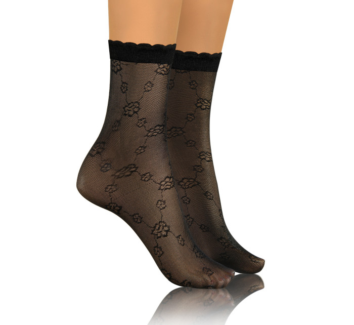 Sesto Senso Vzorované ponožky čierne 1