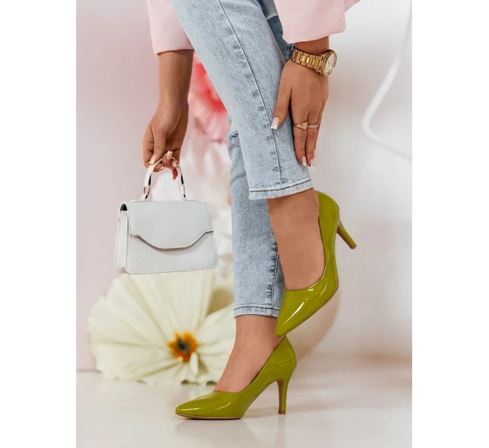 Dámské boty na podpatku zelené Dstreet model 21984564 - FashionStreet