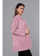 Krátký vlněný přehoz přes typu alpaka v růžové barvě model 18059155 - MADE IN ITALY