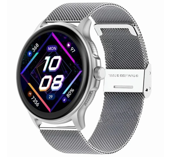 Dámske inteligentné hodinky GRAVITY GT12-6 Purple Silicone Strap + Silver Bracelet Dámske inteligentné hodinky GRAVITY GT12-6 Purple Silicone Strap + Silver Bracelet