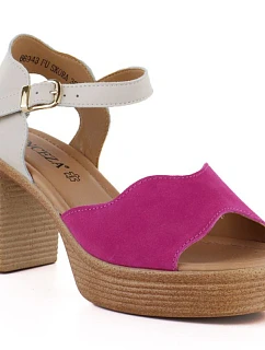 kožené sandály na podpatku model 22116357 - VINCEZA