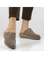 Kožené žabky na sivom podpätku Filippo DK7567