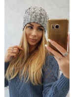 Fleecová čiapka Roksana K209 sivá+fialová