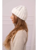 Dámská čepice Selena model 18752231 light ecru - K-Fashion Dámská čepice Selena model 18752231 light ecru - K-Fashion