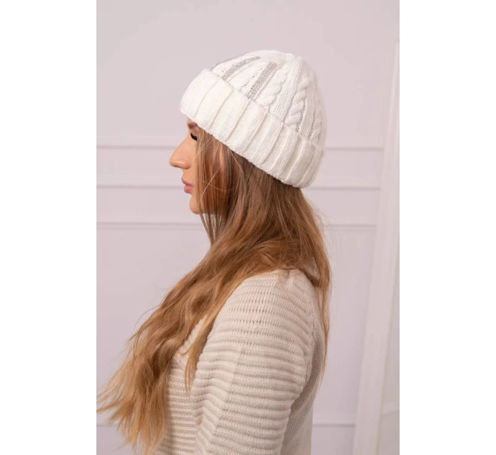 Dámská čepice Selena model 18752231 light ecru - K-Fashion Dámská čepice Selena model 18752231 light ecru - K-Fashion