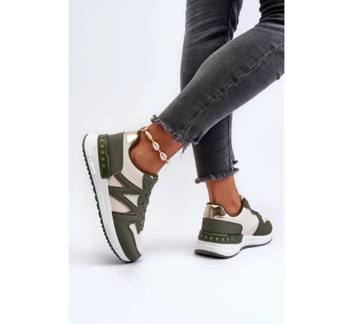 Sneakersy Damskie Z Eko Skóry Zielone Kaimans Sneakersy Damskie Z Eko Skóry Zielone Kaimans