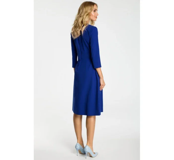 M335 Šaty so skrinkovým záhybom vpredu - kráľovská modrá M335 Šaty so skrinkovým záhybom vpredu - kráľovská modrá