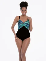 Dámske jednodielne plavky Almeria M3 6208 801 čierne s mätou. s potlačou - Anita Care