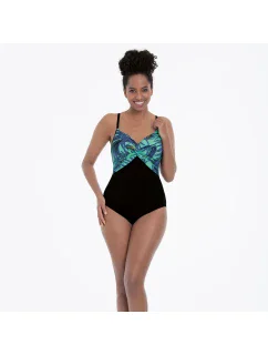 Dámske jednodielne plavky Almeria M3 6208 801 čierne s mätou. s potlačou - Anita Care