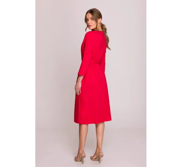 Pletené šaty S403 červené - Stylove