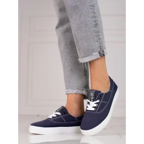 Stylové dámské modré  tenisky bez podpatku