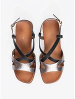 Módne čierne sandále na podpätku pre ženy Módne čierne sandále na podpätku pre ženy