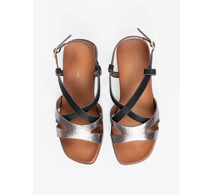 Módne čierne sandále na podpätku pre ženy Módne čierne sandále na podpätku pre ženy