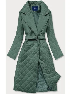 Zelená prešívaná bunda s golierom (AG8-8010)