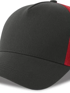 Atlantis Headwear Rapper Cotton-S 5-panelová truckerová čiapka 33.0260 tmavošedá/červená