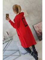 Pláštěnka s kapucí oversize červená