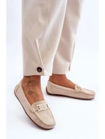 Dámské módní semišové mokasíny Bežové model 21625619 - Boto Dámské módní semišové mokasíny Bežové model 21625619 - Boto