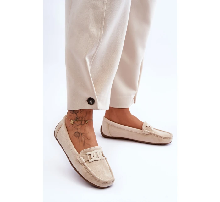 Dámské módní semišové mokasíny Bežové model 21625619 - Boto Dámské módní semišové mokasíny Bežové model 21625619 - Boto