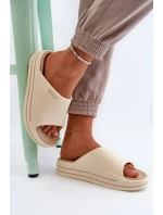 Klapki Damskie Na Platformie Big Star NN274A034 Beżowe