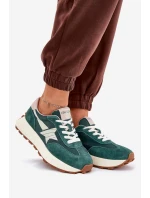 Dámské Sportovní Boty Z Semiše Na Platformě model 21686705 Zelené - VINCEZA